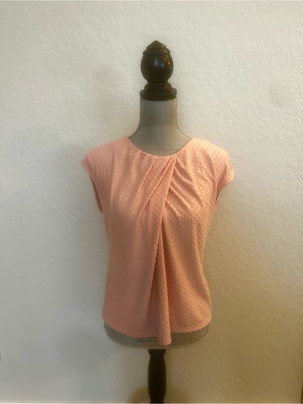 Talbots Peach Pink Dot Blouse
